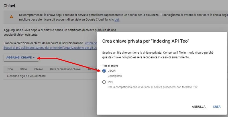 Crea-nuova-chiave-API-JSON